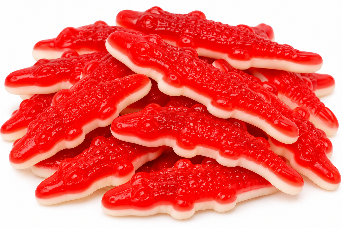 Bonbons Crocodiles Rouges Lisses 🐊 – 100 g